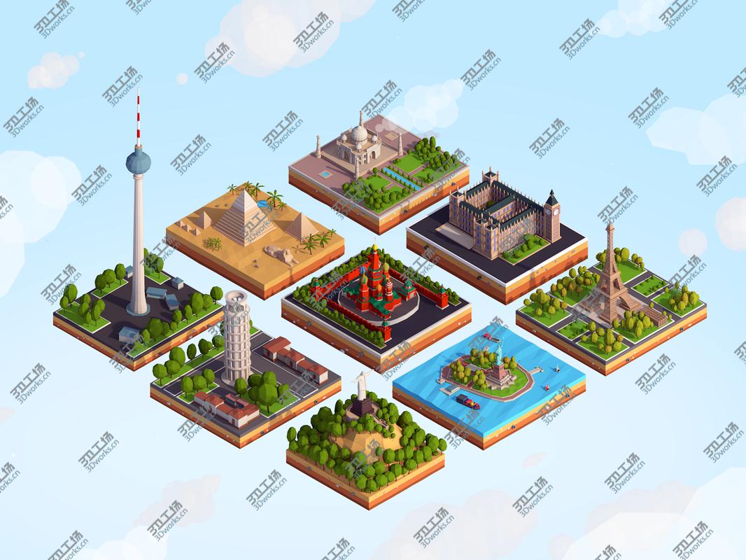 images/goods_img/2021040232/Polygonia Landmarks Low Poly Bundle model/1.jpg